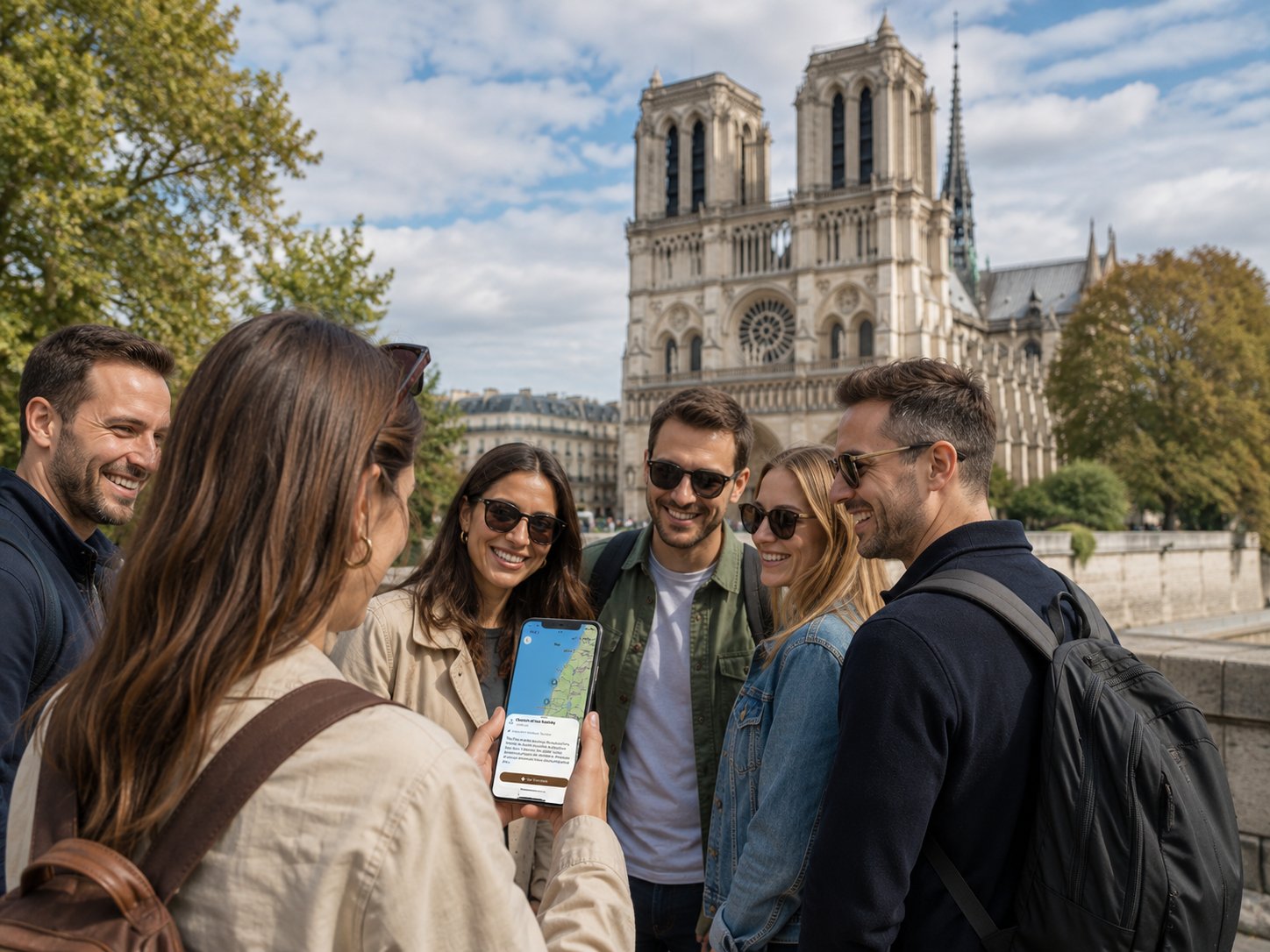 Pilgrims using Camigo at Notre Dame